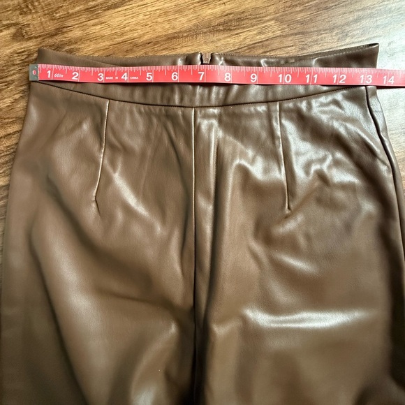 Princess Polly Viviene Brown High Waisted Leather Pant - Picture 5 of 5